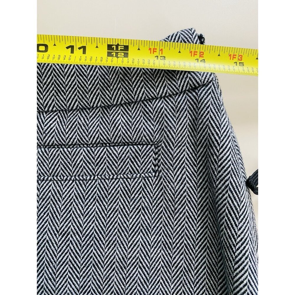 Talbots Size 4P Knee Length Black White Skirt, Cotton Blend Herringbone Career - Picture 7 of 8